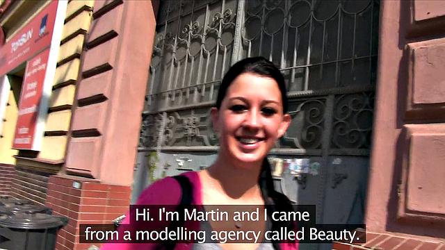 Brunette Lolly gets her tight pussy pounded in the park with her t-shirt on