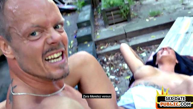 Real public MILF with tattoos fucked outdoors by sex date