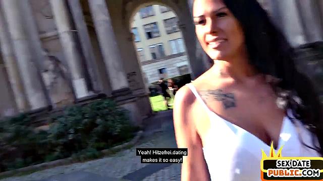 Real public MILF with tattoos fucked outdoors by sex date