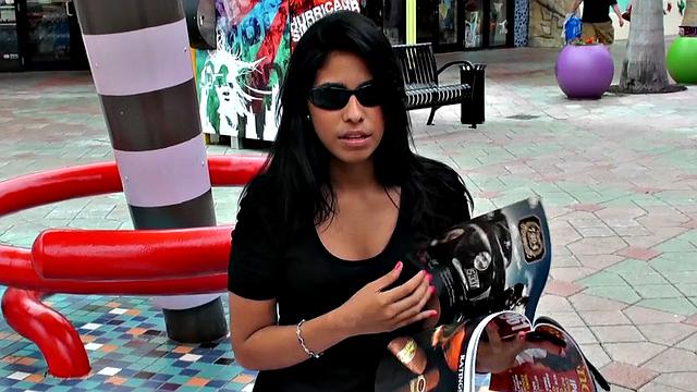 Young hottie with a sexy top enjoys a steamy outdoor orgy with kissing, hair pulling, and handjob