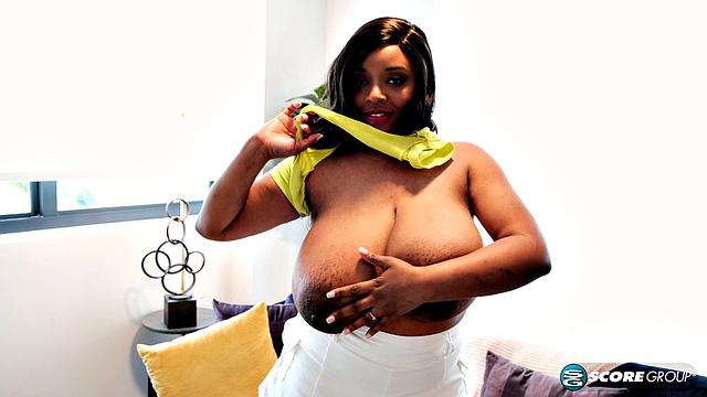 Monica Keyes shows her big tits and toys wet pussy