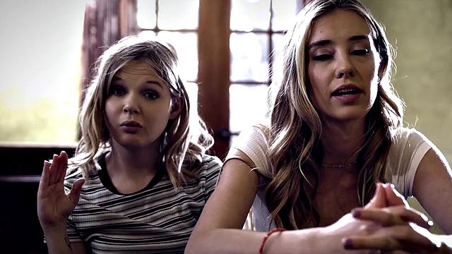 Stepdaughter fucked by stepfather in threesome in pussy