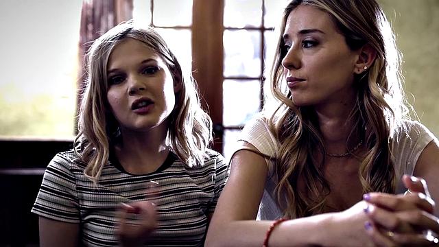 Stepdaughter fucked by stepfather in threesome in pussy