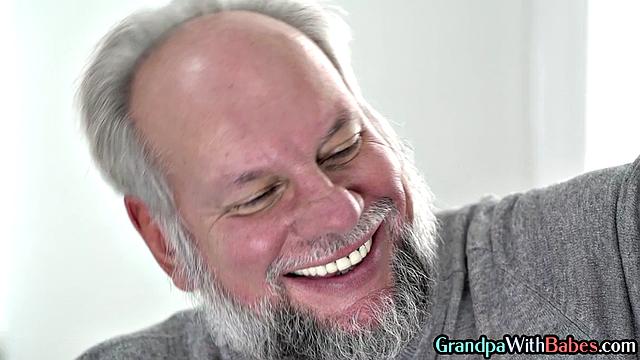 Naughty cutie sidefucked by grandpa