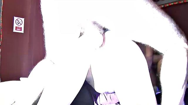 Gangbang and cum on redhead's butt