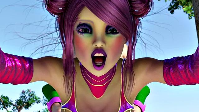 Big tits babe fucked by a blonde in a 3d animation