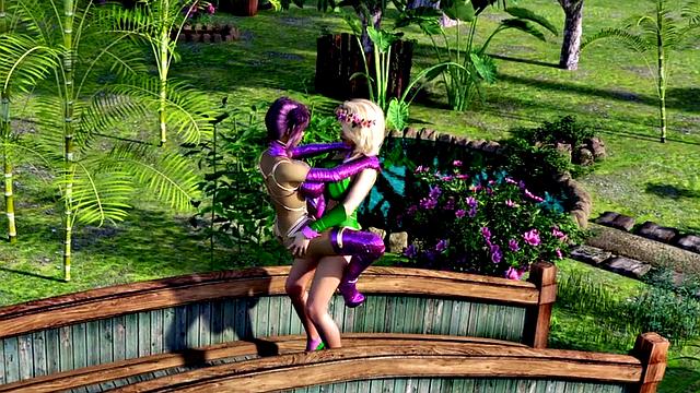 Big tits babe fucked by a blonde in a 3d animation