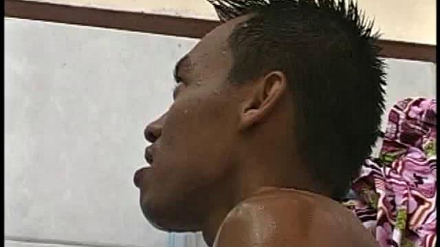 Showering Asian jock rims and barebacks skinny