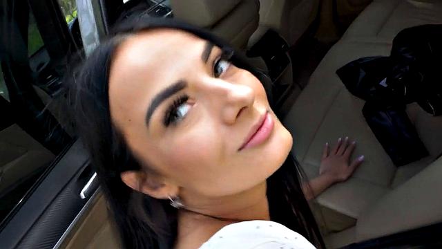 Picked up hitchhiking for free ride in POV