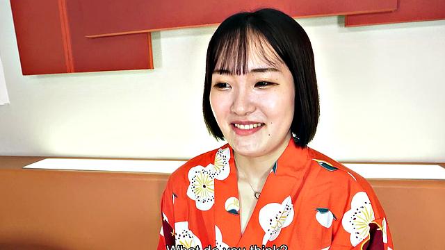 Hana Kawamura is in a threesome sucking and fucking two men