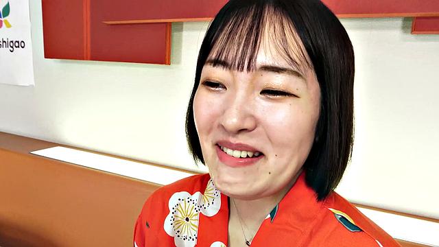 Hana Kawamura is in a threesome sucking and fucking two men