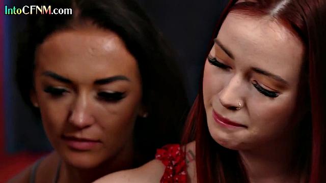 Pervy CFNM cougars tugging guy's cock