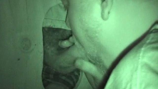Auntie Bob at favorite glory hole, public rest room gets cruised, longest shoot ever