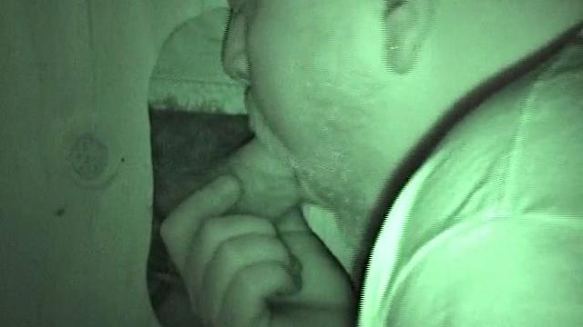 Auntie Bob at favorite glory hole, public rest room gets cruised, longest shoot ever