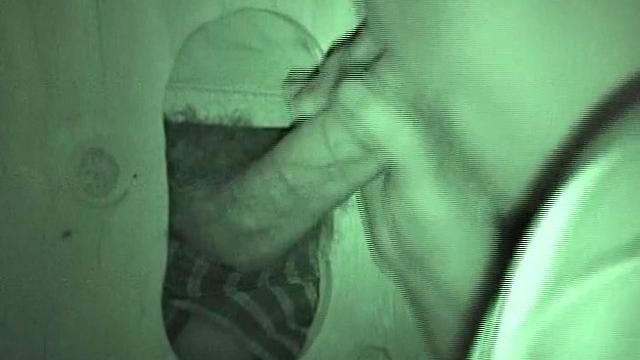 Auntie Bob at favorite glory hole, public rest room gets cruised, longest shoot ever