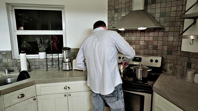 Stepmom's sloppy BJ in the kitchen - Titjob, Handjob & more!