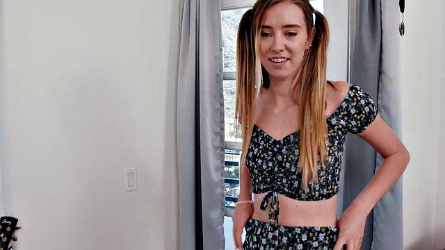 Perkyboobs pigtailed teen rides cock after 69 overture