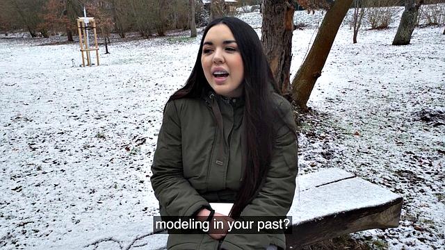 Picked up busty babe gets POV spoiled in doggystyle