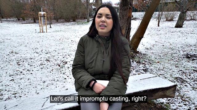 Picked up busty babe gets POV spoiled in doggystyle