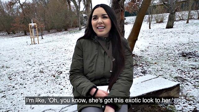 Picked up busty babe gets POV spoiled in doggystyle