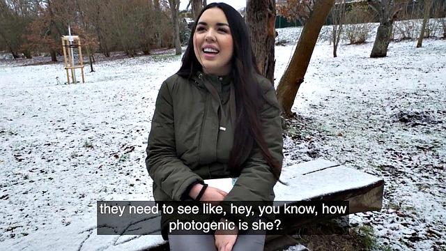 Picked up busty babe gets POV spoiled in doggystyle