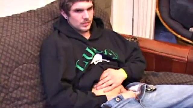 Lucky returns from the skateboard park and invites us to watch him stroke one out. He removes his pants and works on his cock as he lubes up his butt with his finger.