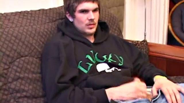 Lucky returns from the skateboard park and invites us to watch him stroke one out. He removes his pants and works on his cock as he lubes up his butt with his finger.