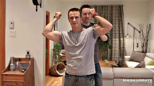 Muscle Hunk Beats His Cock & Fucks Some Toys