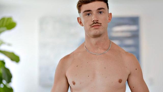 Inked jock stroking his shaft