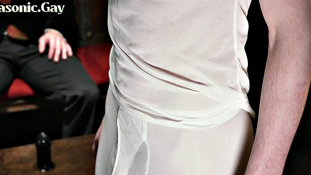 Religious twink believer analized by leaders