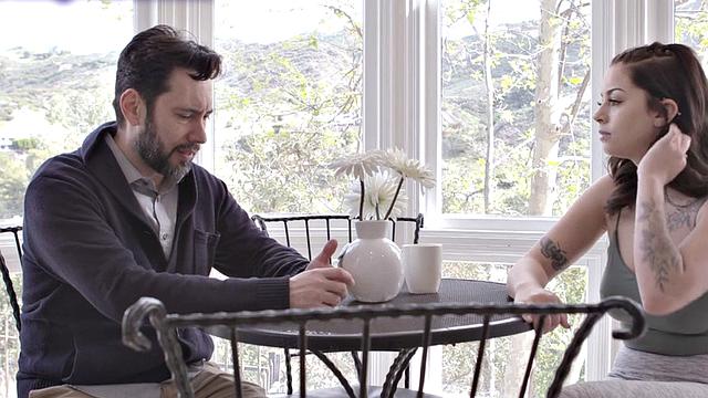 Cheating inked slut with pierced tits pounded