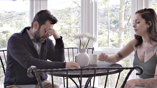 Cheating inked slut with pierced tits pounded