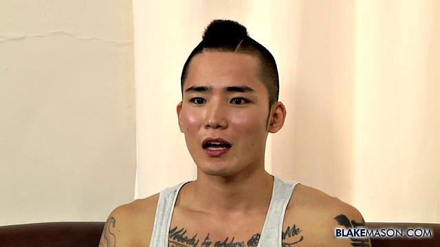 japanese hunk yoshi kawasaki takes a thick cock and moans with every hard thrust