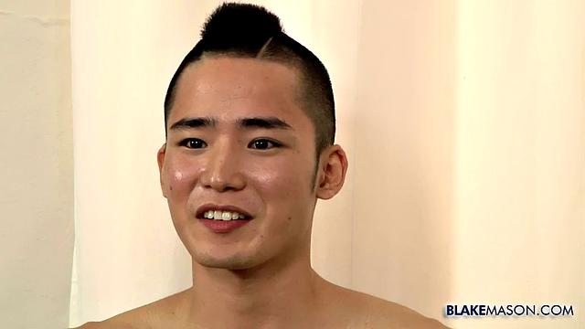 japanese hunk yoshi kawasaki takes a thick cock and moans with every hard thrust