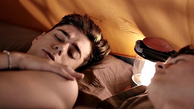 Str8 twink barebacked under tent by best gay friend