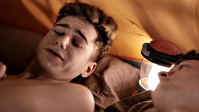 Str8 twink barebacked under tent by best gay friend