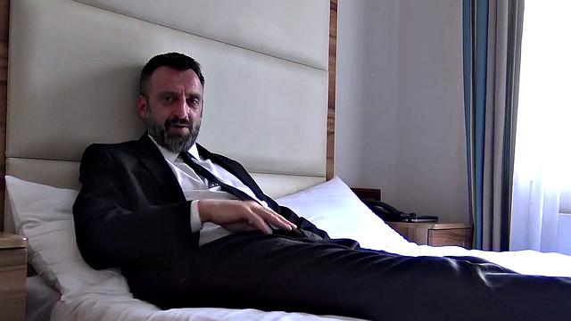 English BBq whore ass hammered and fed with master's cum