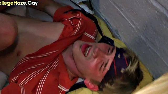 College stud assfucked for fraternity in front of audience