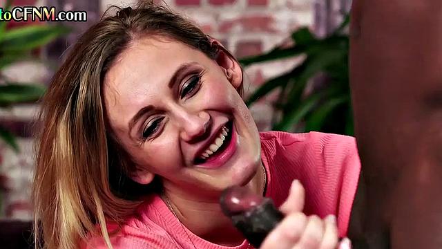 CFNM femdom MILFs jerking and sucking BBC till cum