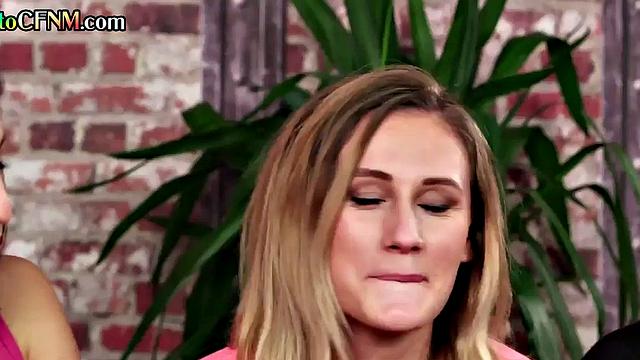 CFNM femdom MILFs jerking and sucking BBC till cum