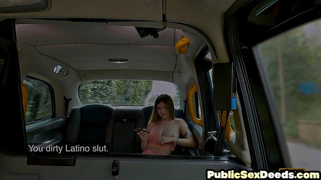 Sluty babe smashed in public