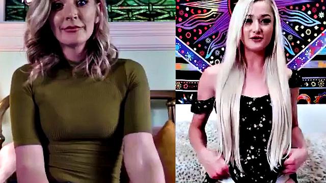 Lez MILF enjoys webcam rubbing with babe