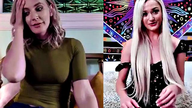 Lez MILF enjoys webcam rubbing with babe