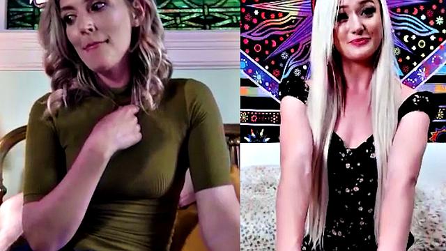 Lez MILF enjoys webcam rubbing with babe