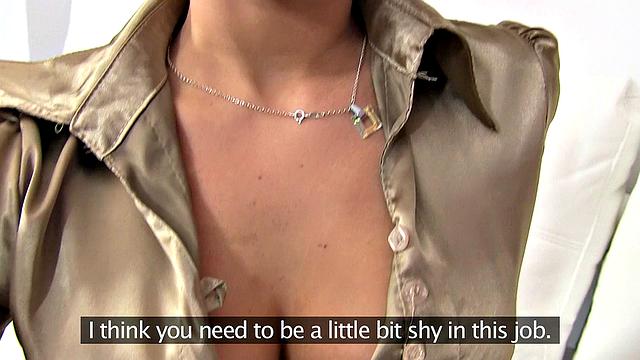 Brown-haired amateur tries office sex with her wet pussy & high heels