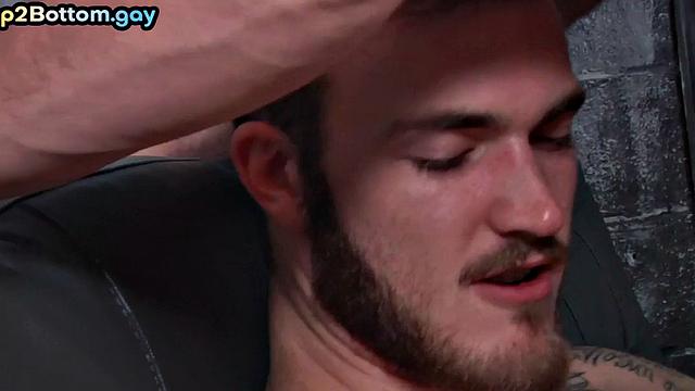 Muscled bottom jock rides cock of inked top boyfriend