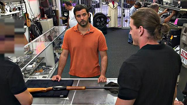 Gay pawn threesome assdrilled in the office by shop owners