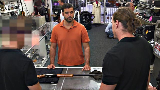 Gay pawn threesome assdrilled in the office by shop owners