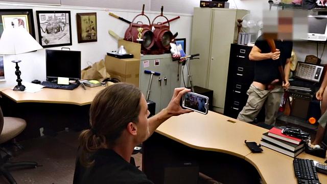 Gay pawn threesome assdrilled in the office by shop owners