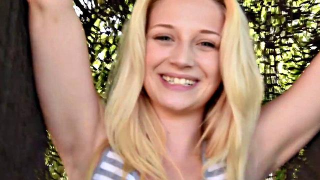 Aubrey is Pure Gold. She's a tiny blonde who takes a humongous cock in her teeny slit.